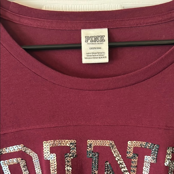Victoria's Secret PINK Maroon Sequin Long Sleeve - Picture 2 of 4